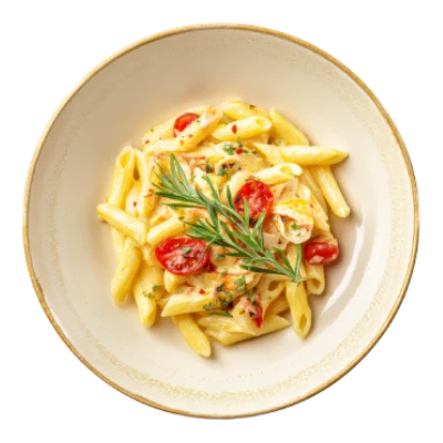 Rich and creamy pasta dish freshly served at Night Star in Cambuslang