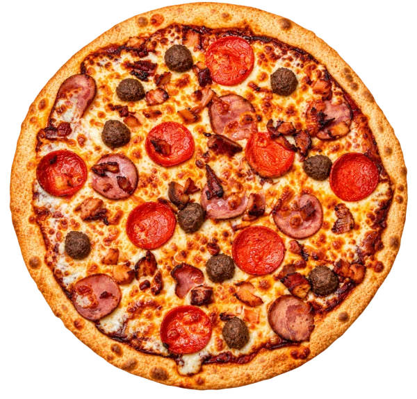 Freshly baked pizza with hot melted cheese from Night Star in Cambuslang